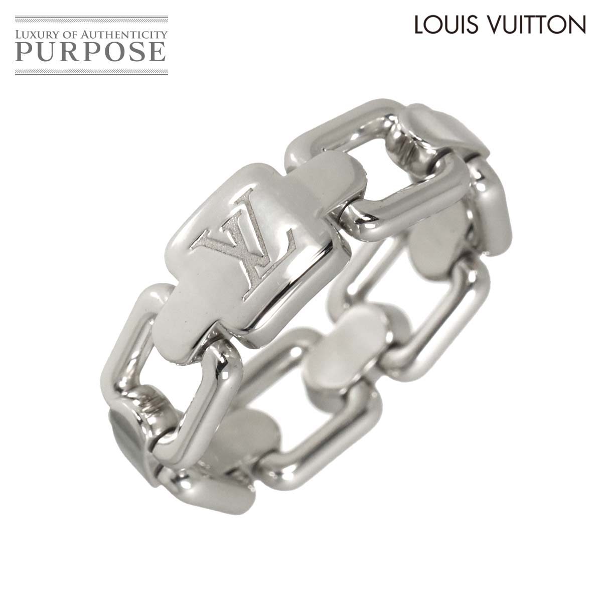 LOUIS VUITTON バーグチェーン アトラクション #48 リング K18 WG ホワイトゴールド 750 指輪 Berg Chain Ring ルイ ヴィトン 90328588