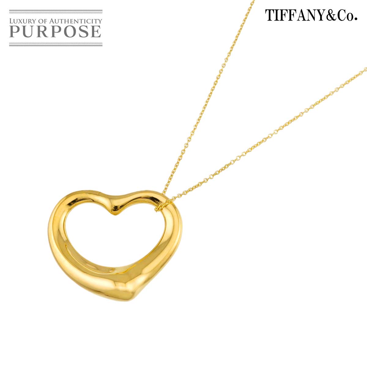 ティファニー TIFFANY&Co. オープンハート 幅15.5mm ネックレス 40cm 