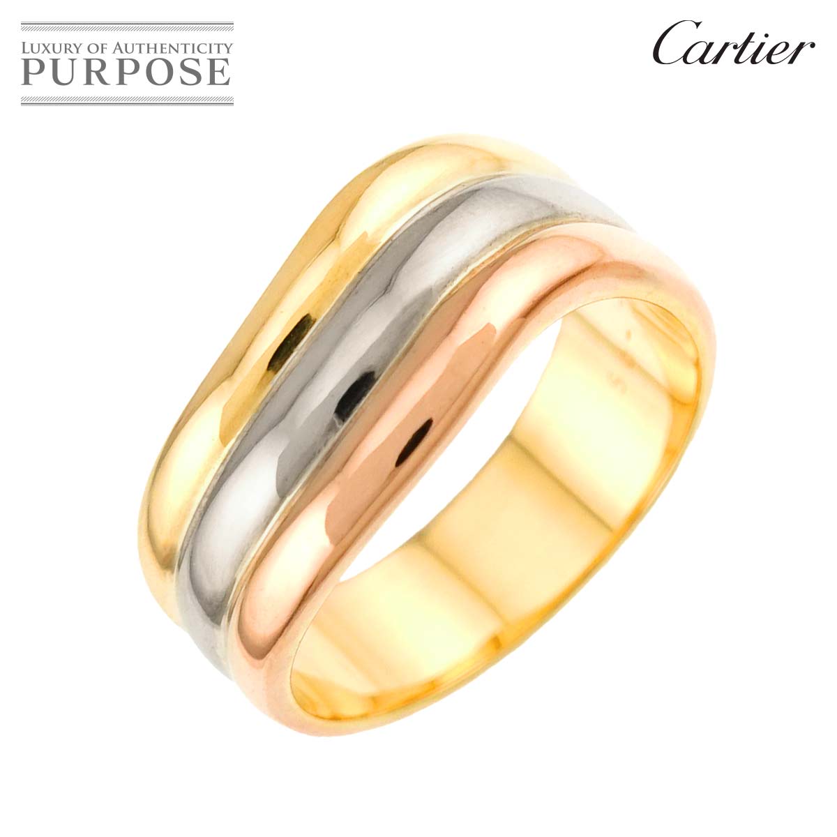 Cartier トリニティ MM #54 リング K18 YG WG PG 3連 スリーゴールド