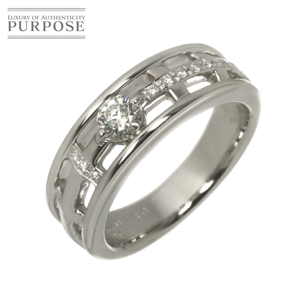 リング 10号 ダイヤ 0.23ct H/VVS2/EX 0.05ct Pt プラチナ 指輪 【鑑定書付き】 Diamond Ring 90329640
