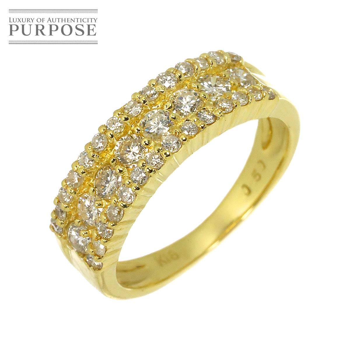 リング 4号 ダイヤ 0.50ct K18 YG イエローゴールド 750 指輪 Diamond Ring 90329717