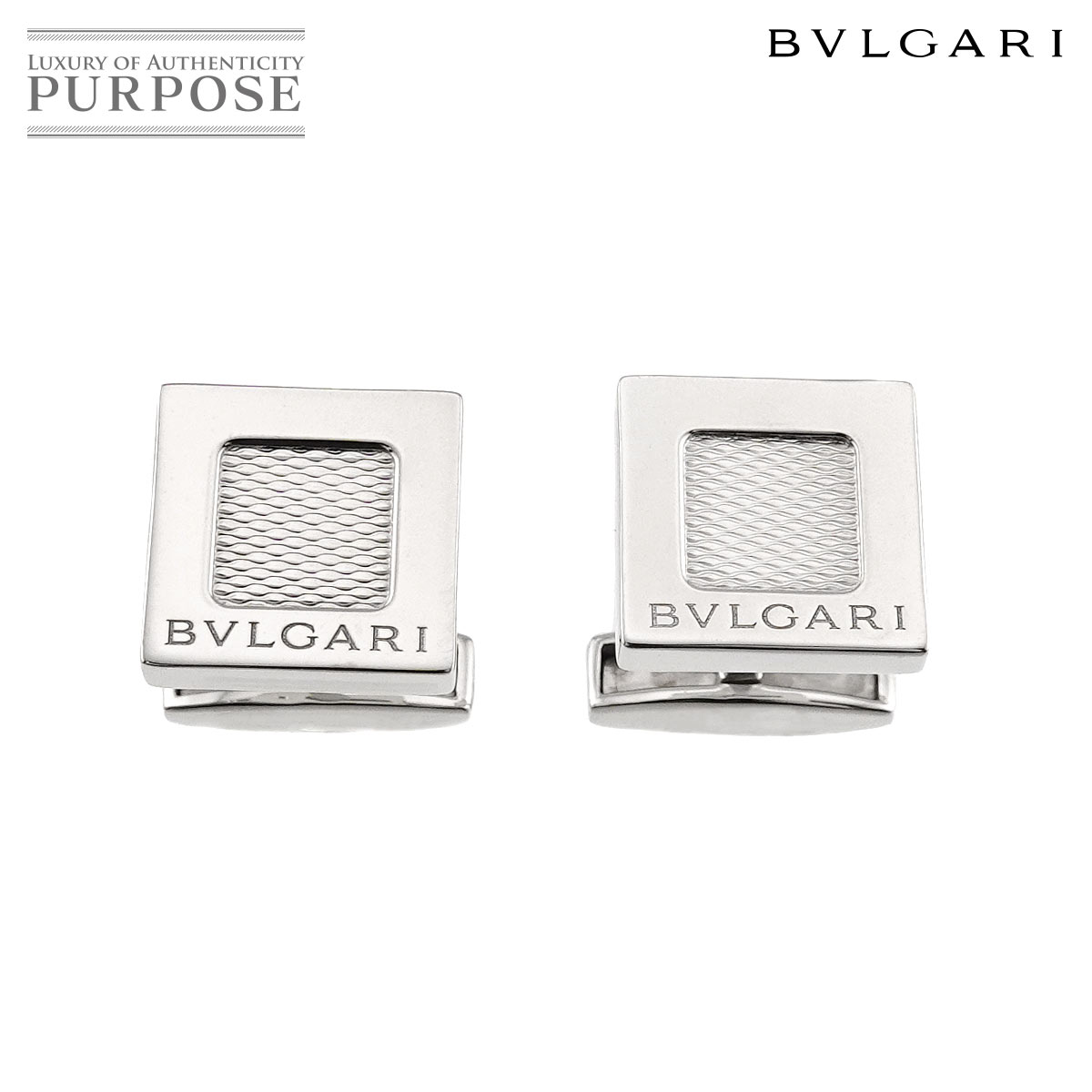 BVLGAI クアドラード カフス K18 WG ホワイトゴールド 750 Cufflinks ブルガリ 90332214