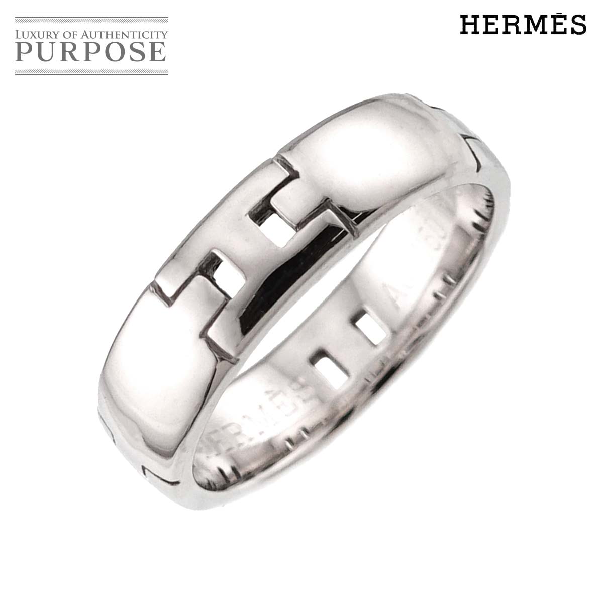 HERMES エヴァー ヘラクレス #51 リング K18 WG ホワイトゴールド 750 指輪 Hercules Ring エルメス 90332237