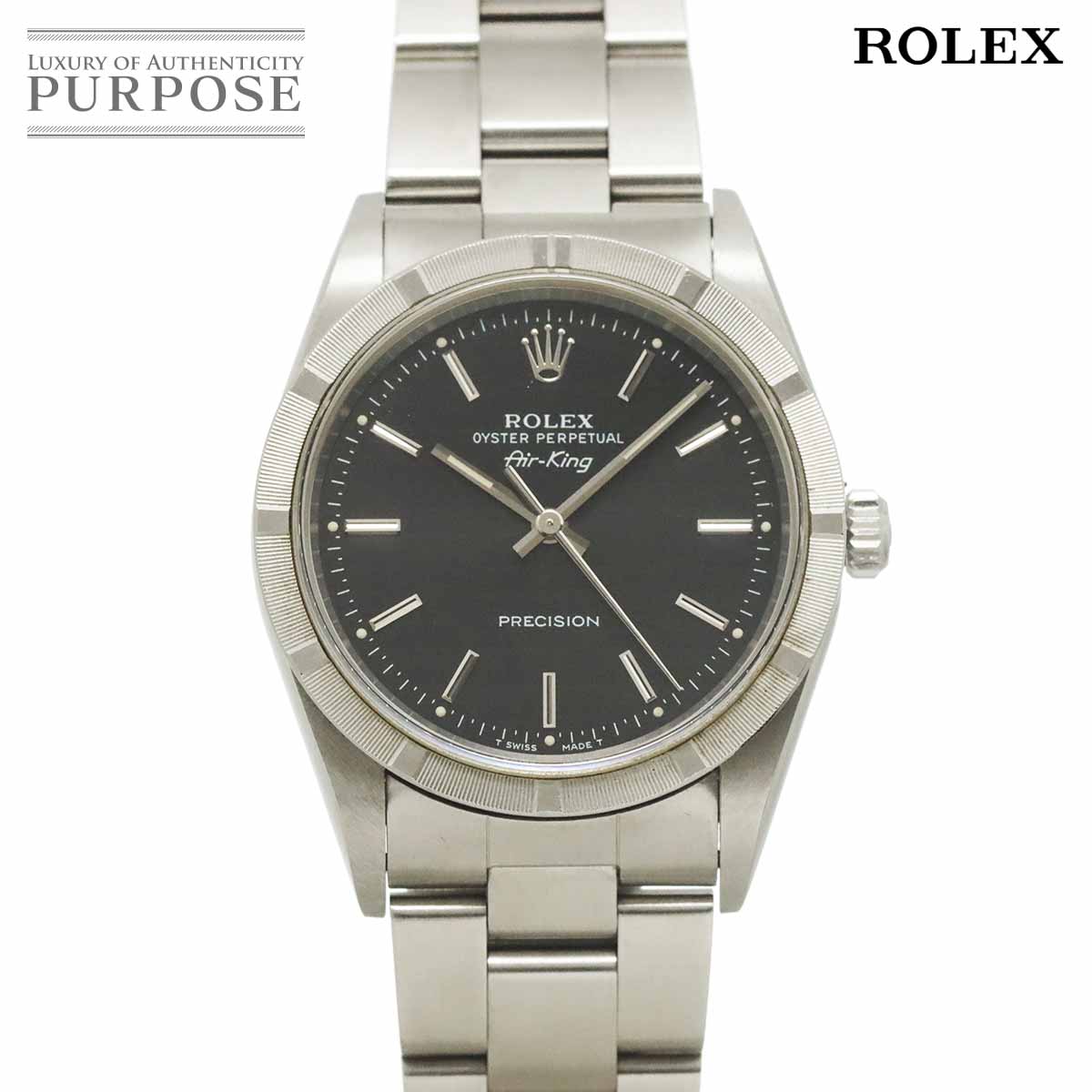 ROLEX エアキング 114200 ランダム番 ルーレット メンズ 腕時計 ブルー