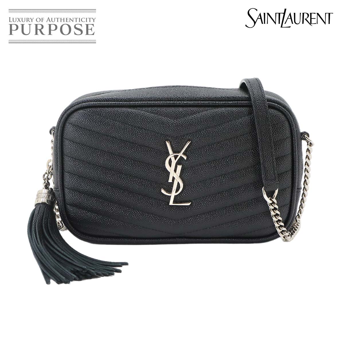 SAINT LAURENT ルー チェーン ショルダー バッグ レザー ブラック 612579 Lou Shoulder Bag サンローラン 90331269