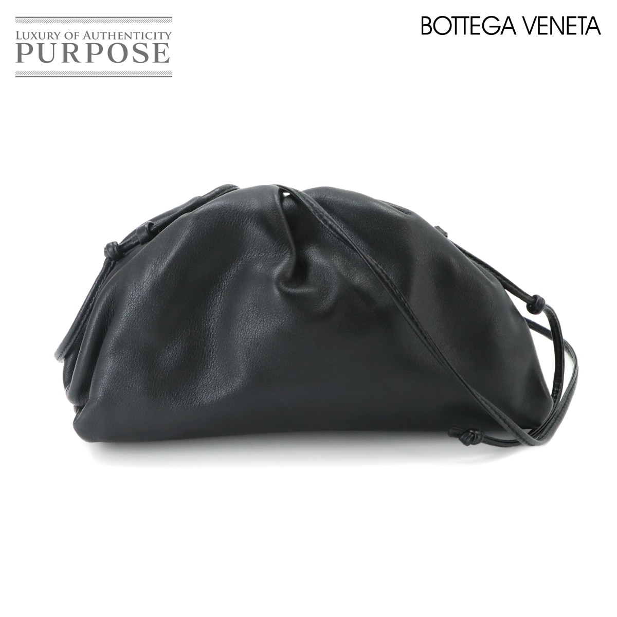 BOTTEGA VENETA ミニ ポーチ ショルダー バッグ レザー ブラック 585852 Mini Pouch ボッテガ ヴェネタ 90333331