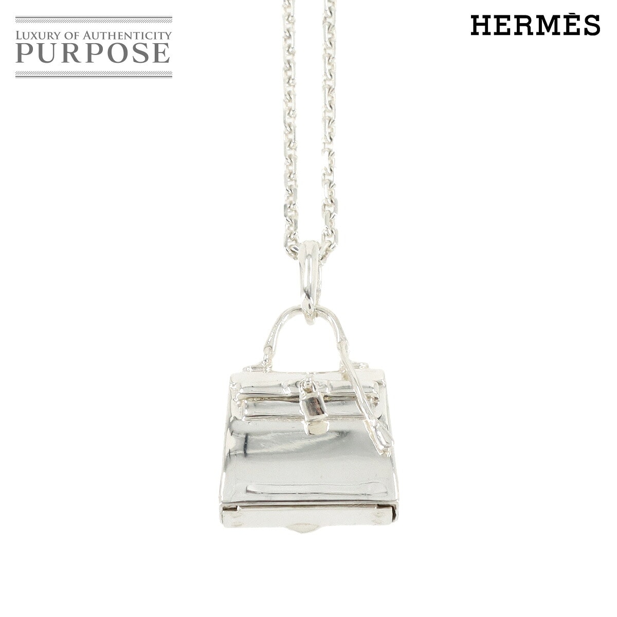 HERMES ケリー ネックレス ペンダント SV 925 シルバー アルジャン Kelly Argent Necklace エルメス 90307196