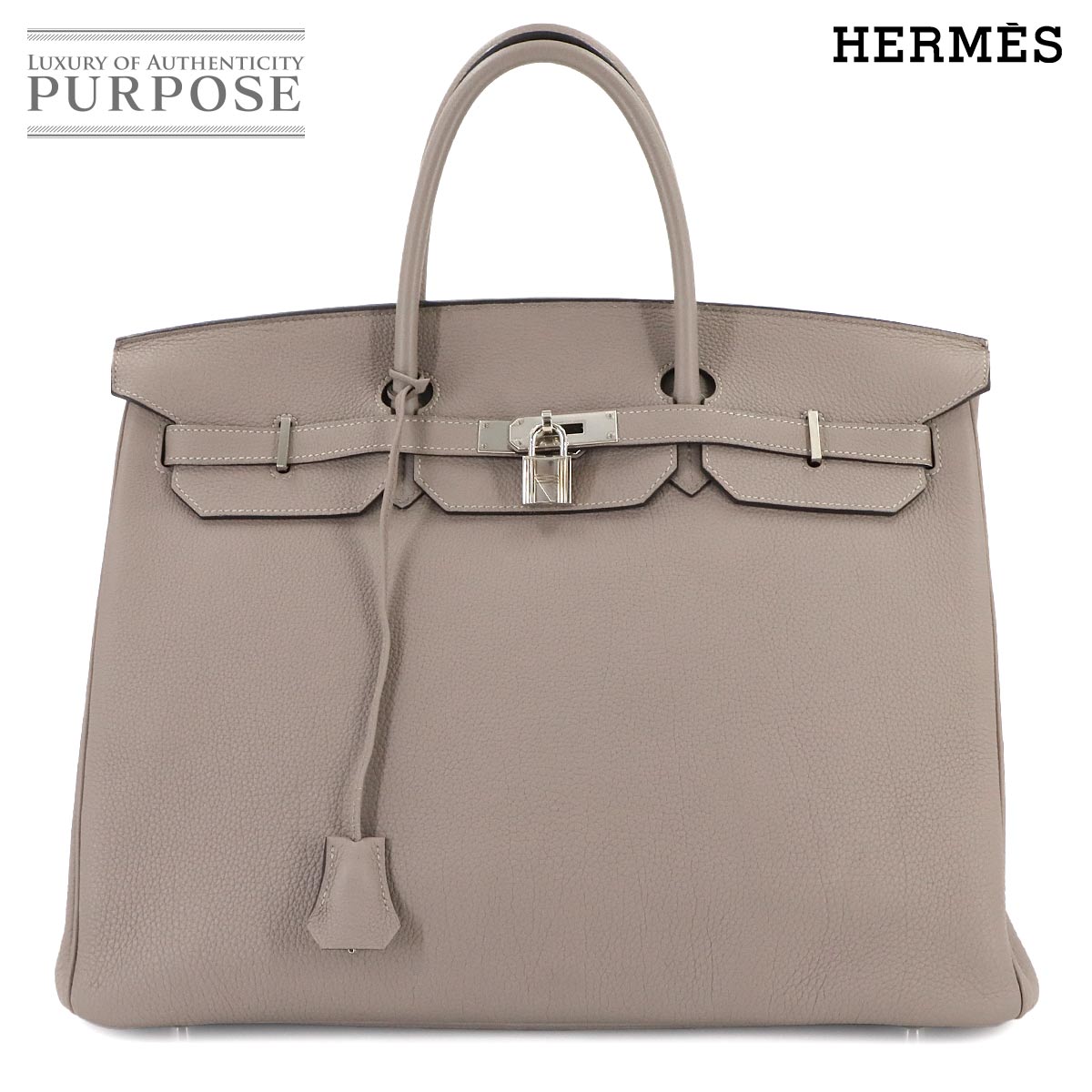 HERMES バーキン40 ハンド バッグ トゴ グリアスファルト A刻印 シルバー 金具 Birkin エルメス 90308573