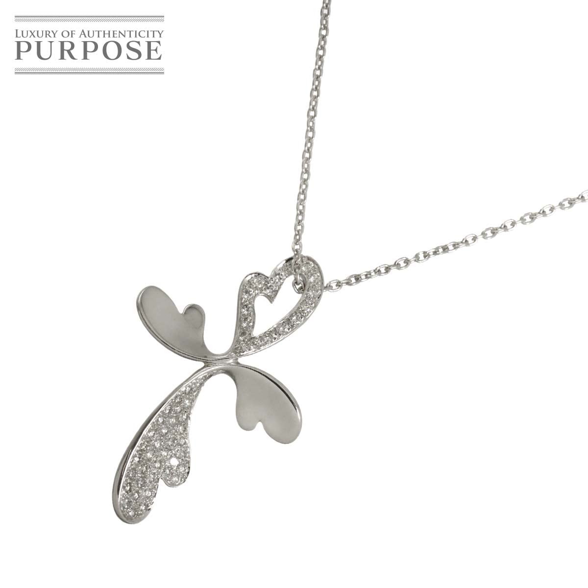 ダイヤ 0.60ct ネックレス 44cm K18 WG ホワイトゴールド 750 Diamond Necklace 90333053