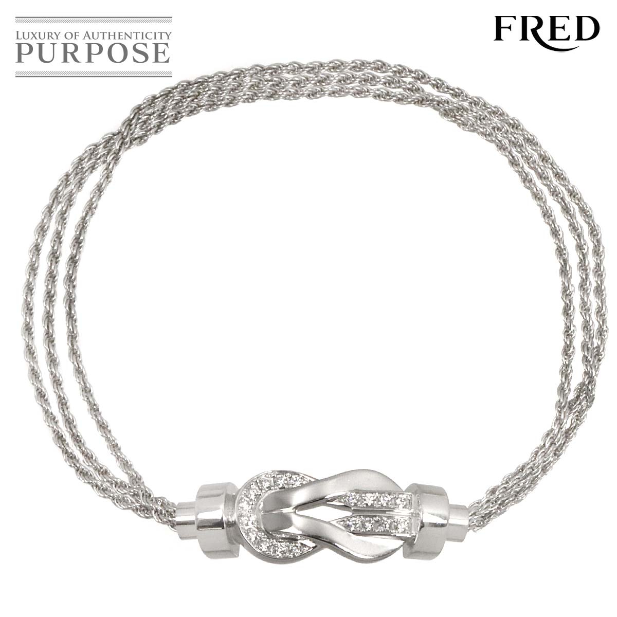 FRED シャンス アンフィニ #14 ミディアム MM ダイヤ ブレスレット K18 WG ホワイトゴールド 750 Chance Infini Bracelet フレッド 90326245