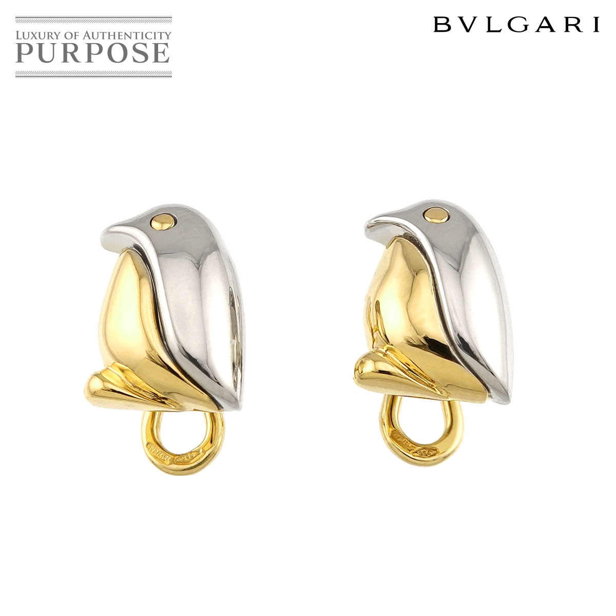 BVLGAI ペンギン カフス K18 YG WG イエロー ホワイトゴールド 2カラー 750 Cufflinks ブルガリ 90326433