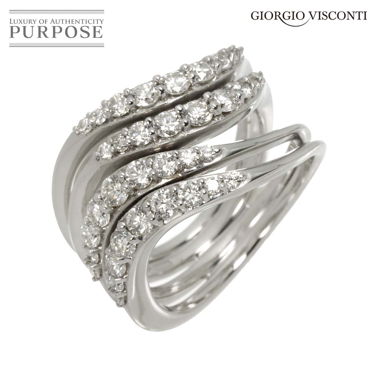 GIORGIO VISCONTI 15号 リング ダイヤ 1.23ct K18 WG ホワイトゴールド 750 指輪 Diamond Ring ジョルジオ ヴィスコンティ 90329085