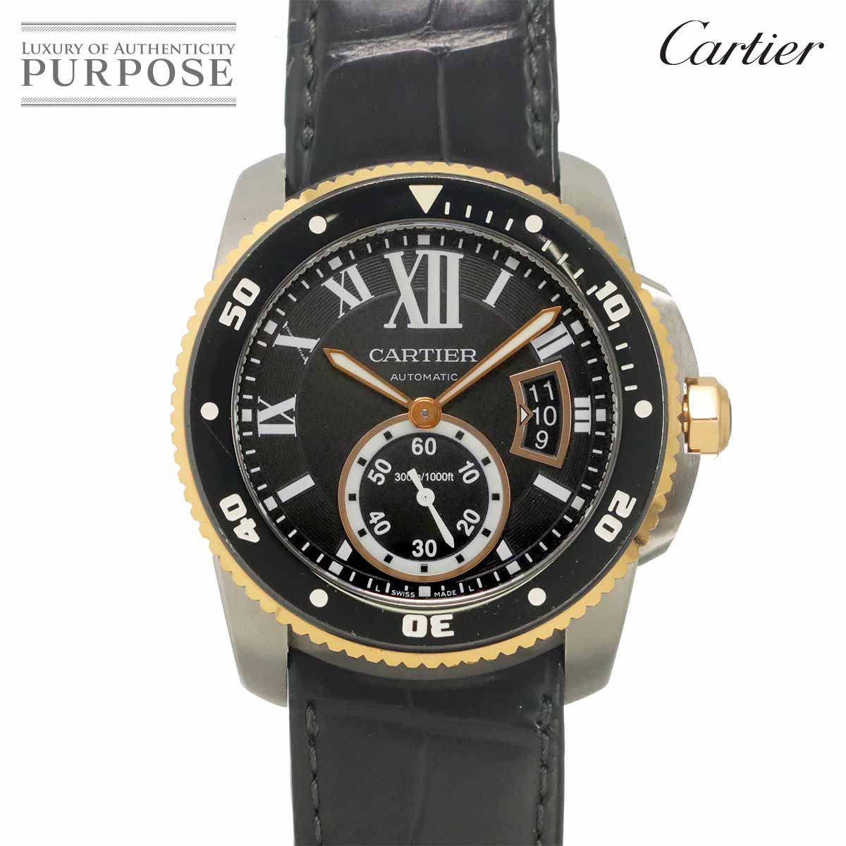 Cartier カリブル ドゥ カルティエ ダイバー コンビ W7100055 メンズ 腕時計 K18PG ピンクゴールド オートマ 自動巻き ウォッチ Calibre de cartier diver カルティエ 90335859