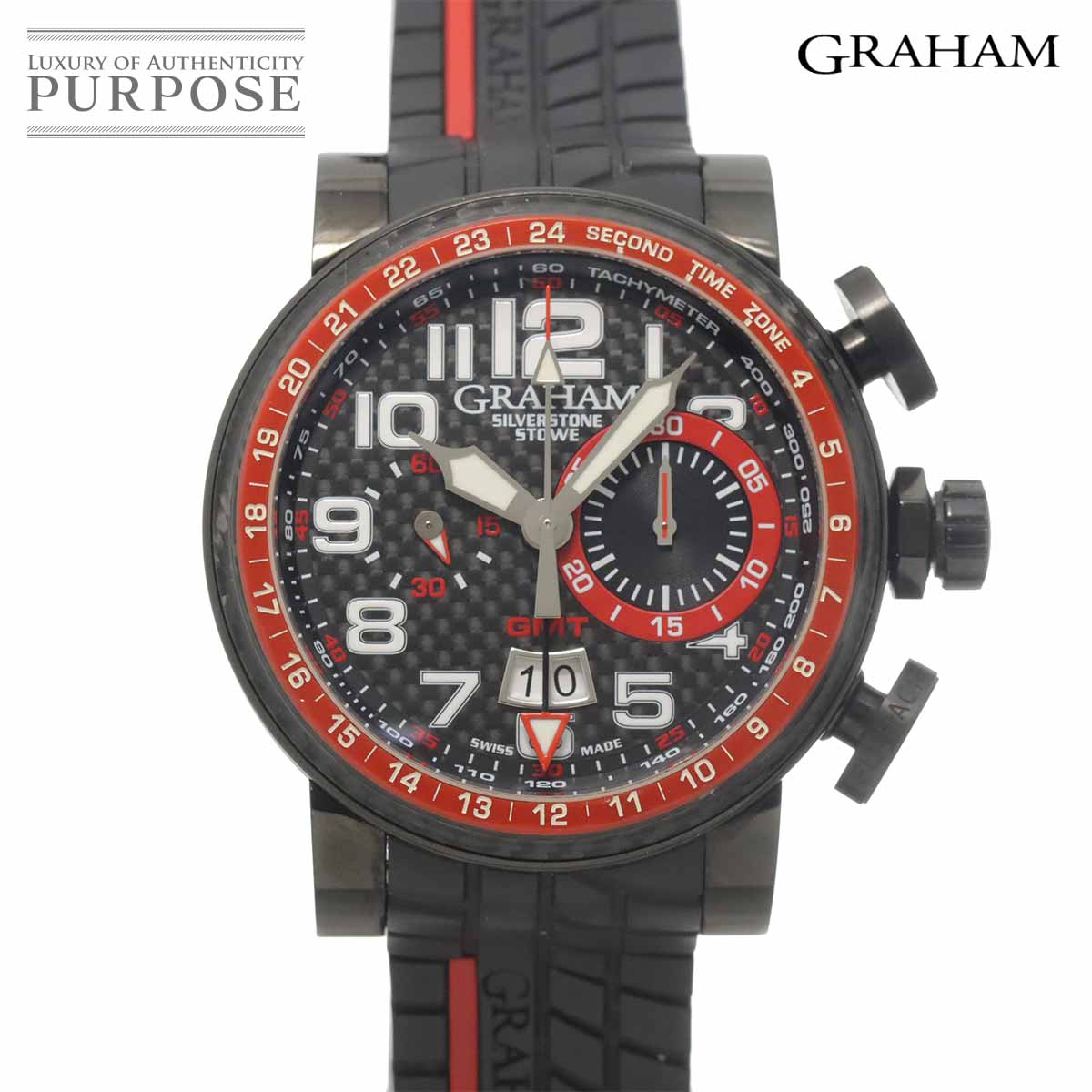 GRAHAM シルバーストーン ストウ GMT 2BLCB B10A クロノグラフ メンズ 腕時計 デイト ブラック オートマ 自動巻き ウォッチ Silberstone Stowe グラハム 90336300