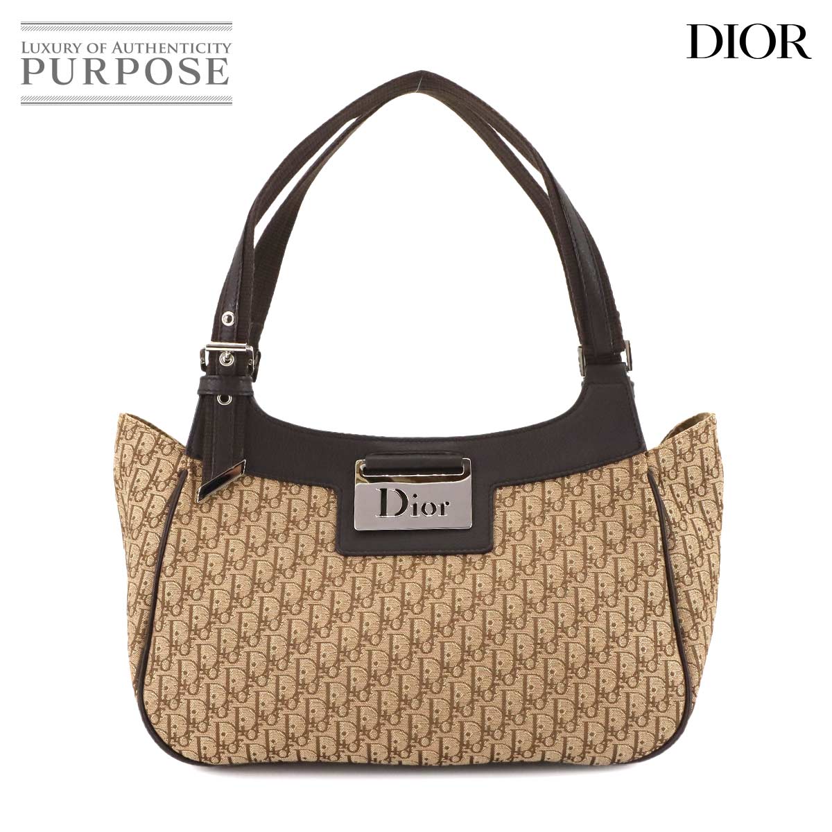 Christian Dior トロッター ストリートシック ディオリッシモ ハンド バッグ キャンバス レザー ブラウン Trotter Bag クリスチャン ディオール 90303849