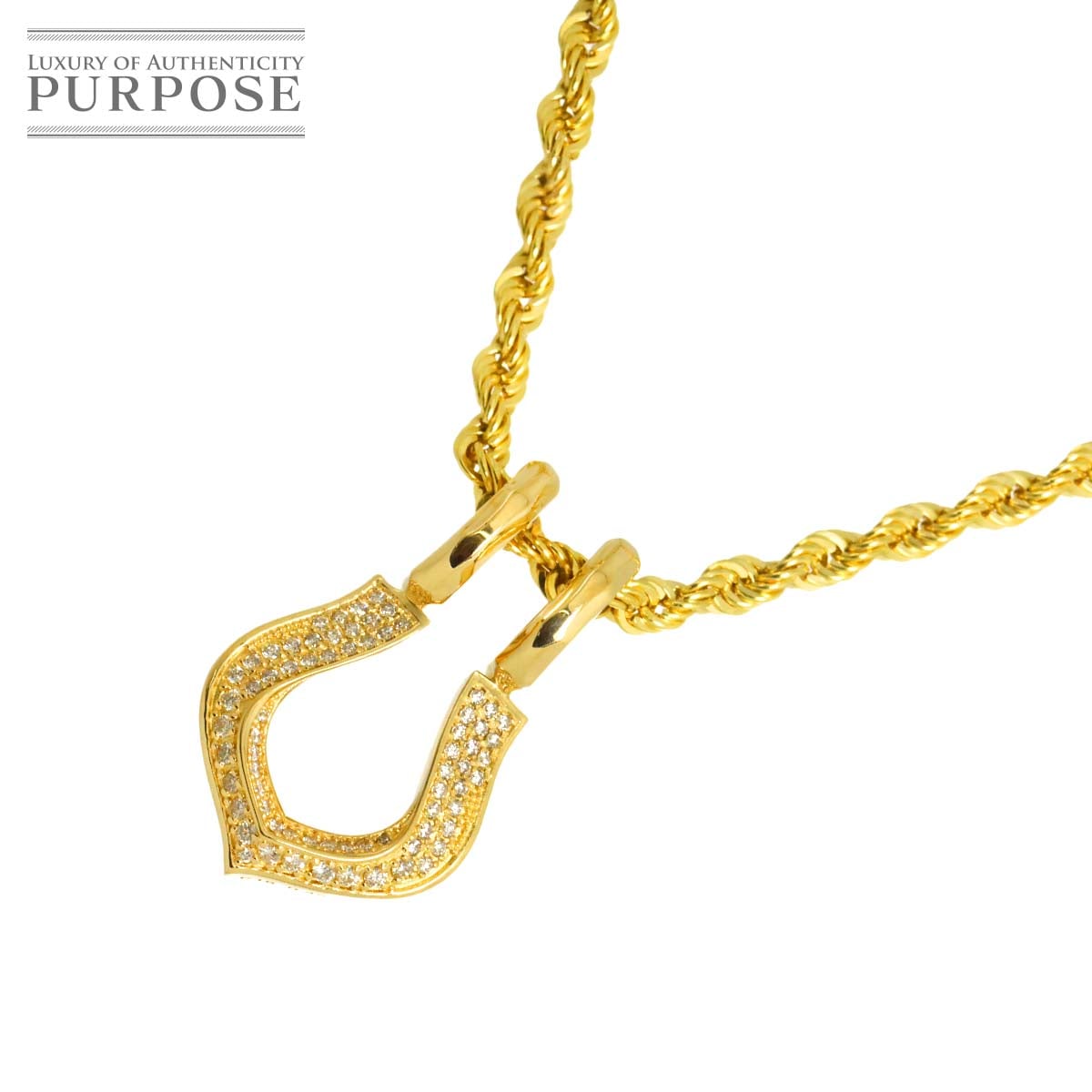 ダイヤ 0.42ct ネックレス 50cm K18 YG イエローゴールド 750 Diamond Necklace 90329748