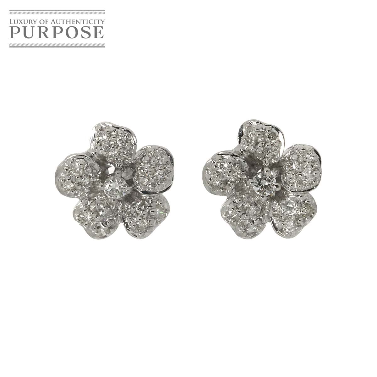 ダイヤ 0.15ct/0.15ct ピアス K18 WG ホワイトゴールド 750 Diamond Earrings Pierced 90333463