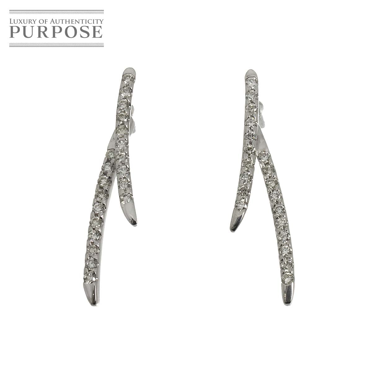 ダイヤ 0.20ct/0.20ct ピアス K18 WG ホワイトゴールド 750 Diamond Earrings Pierced 90333594