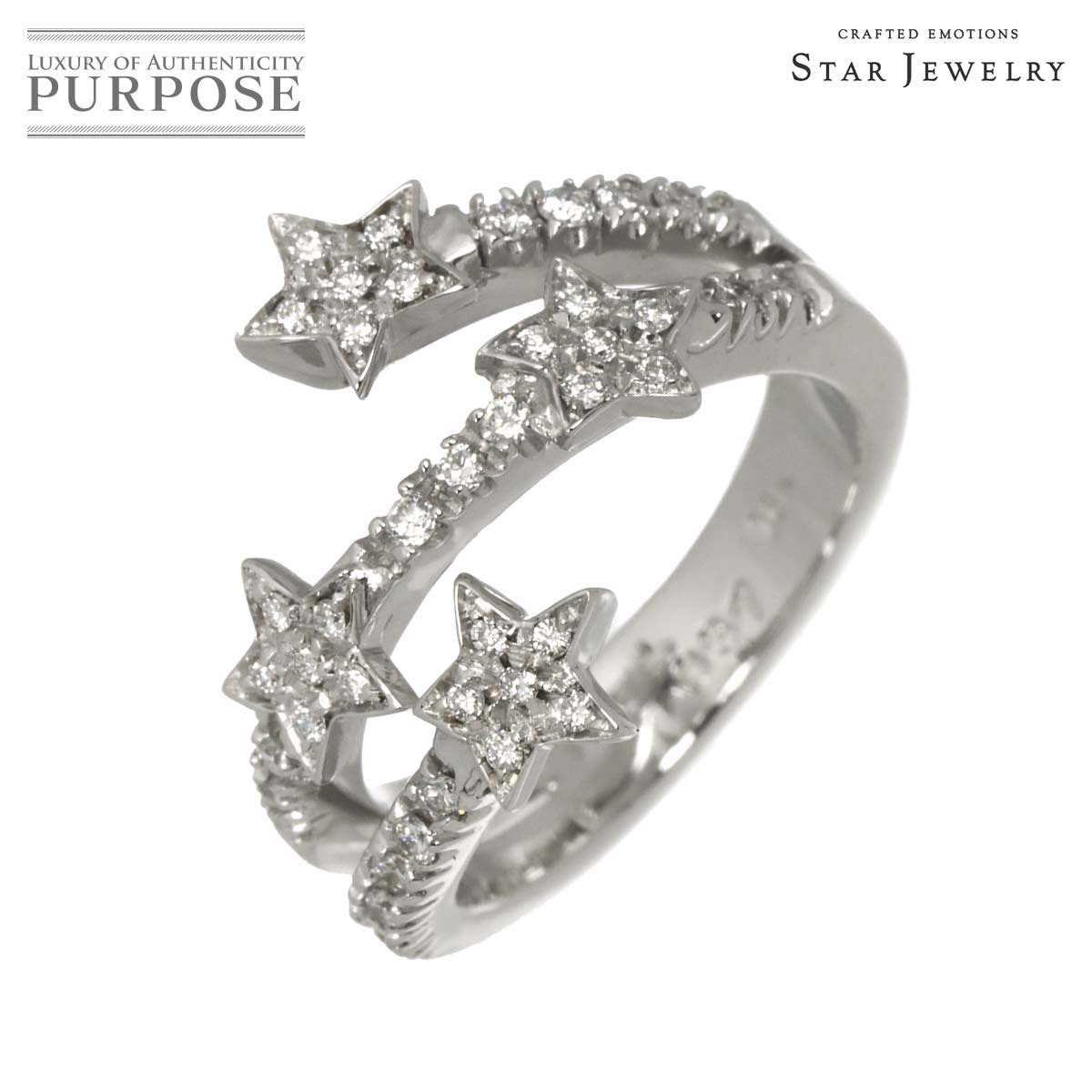 Star Jewelry 10号 リング ダイヤ 0.37ct K18 WG ホワイトゴールド 750 指輪 星 Diamond Ring スタージュエリー 90330433