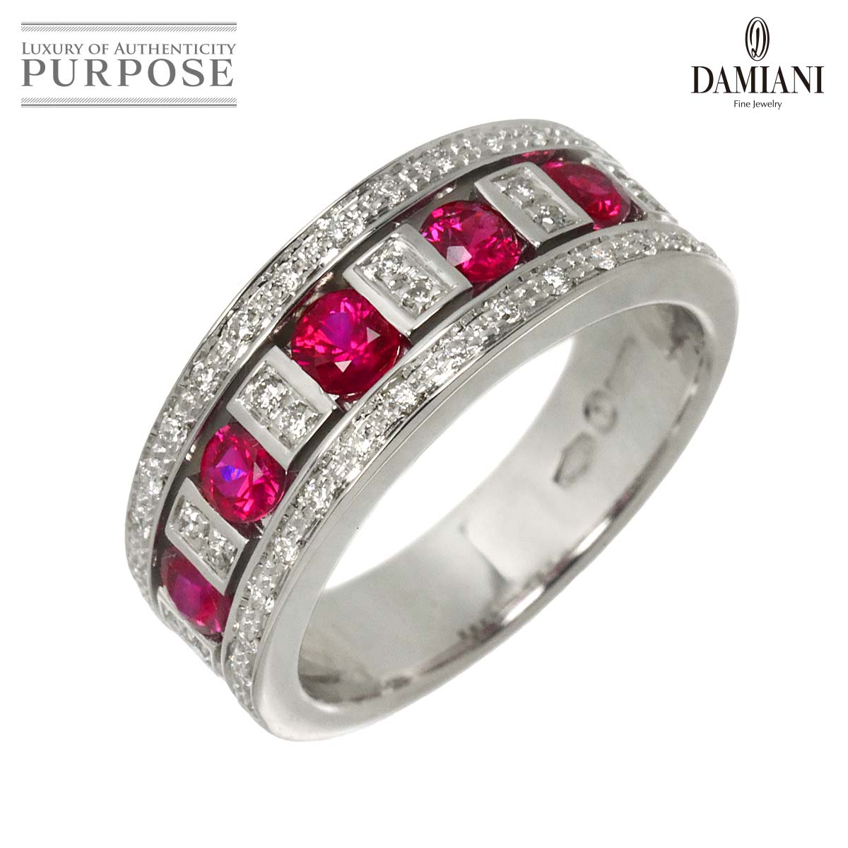 DAMIANI ベルエポック 11号 リング ルビー ダイヤ K18 WG ホワイトゴールド 750 指輪 Belle Epoque Ring ダミアーニ 90330460