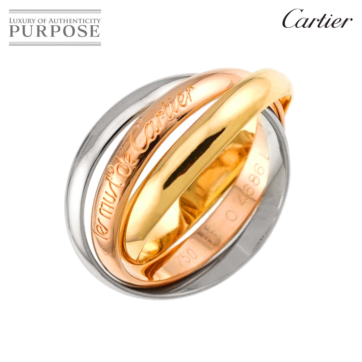 Cartier サントス ドゥ #53 リング ダイヤ 1P K18 YG イエローゴールド