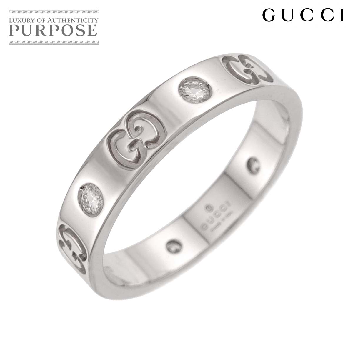 GUCCI アイコン #17 リング ダイヤ K18 WG ホワイトゴールド 750 指輪 ICON Ring グッチ 90332840
