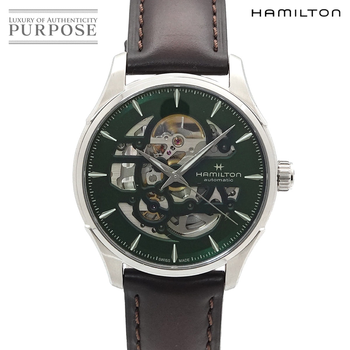 HAMILTON ジャズマスター H425350 メンズ 腕時計 スケルトン グリーン オートマ 自動巻き ウォッチ Jazzmaster ハミルトン 90337592