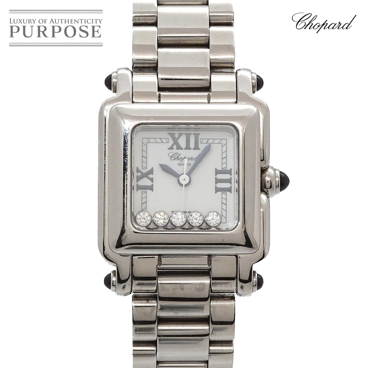 Chopard ハッピースポーツ 27/8892-23 レディース 腕時計 5P ダイヤ ホワイト クォーツ ウォッチ Happy Sport ショパール 90338022