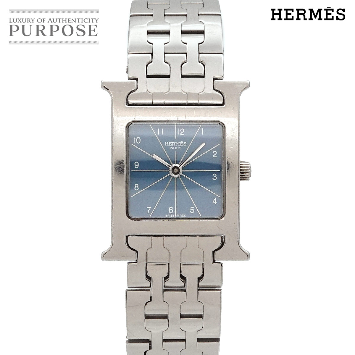HERMES Hウォッチ HH1 210 レディース 腕時計 ブルー クォーツ ウォッチ H Watch エルメス 90337576