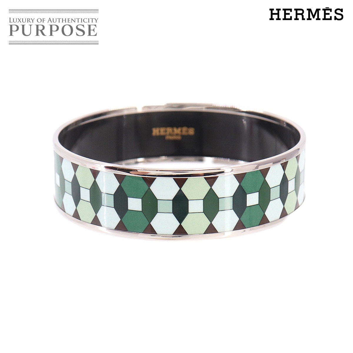 HERMES エマイユ GM バングル ブレスレット マルチカラー シルバー アクセサリー Email GM エルメス 90333830