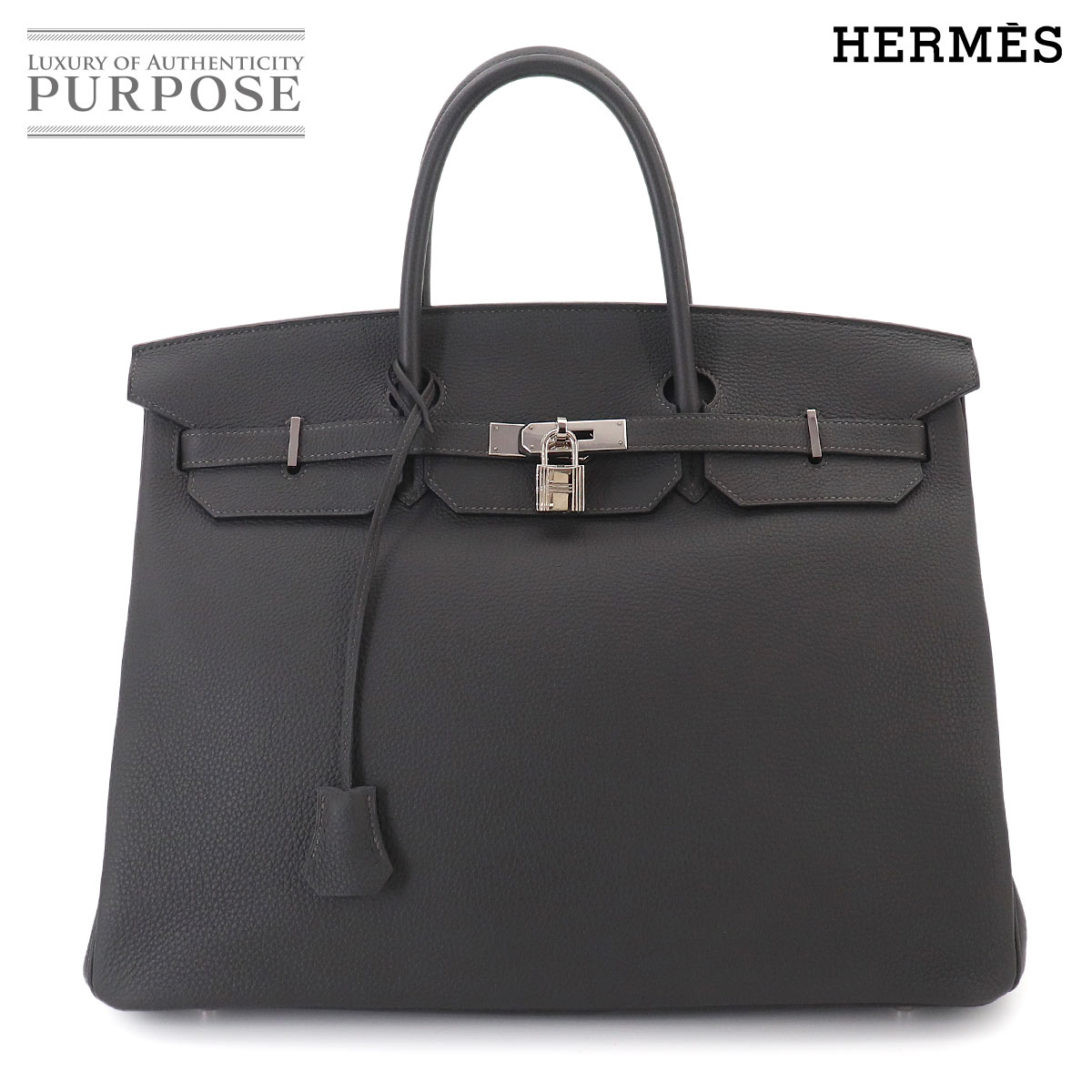 HERMES バーキン40 トゴ グラファイト ハンド バッグ A刻印 シルバー 金具 Birkin エルメス 90333831