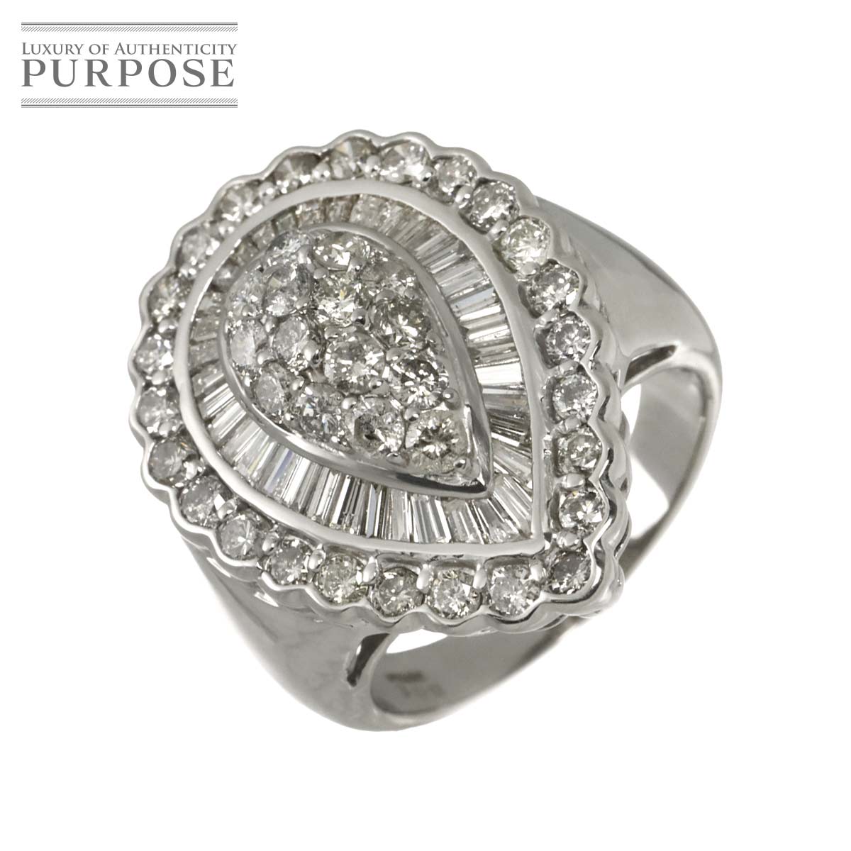 リング 13.5号 ダイヤ 3.00ct Pt プラチナ 指輪 Diamond Ring 90335227