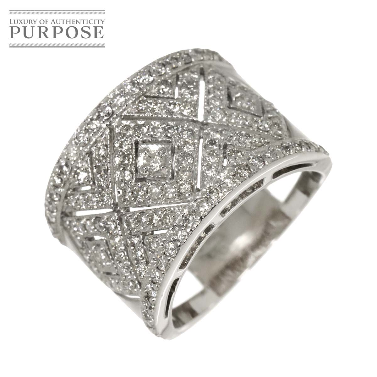 リング 11号 ダイヤ 1.10ct K18 WG ホワイトゴールド 750 指輪 Diamond Ring 90335230