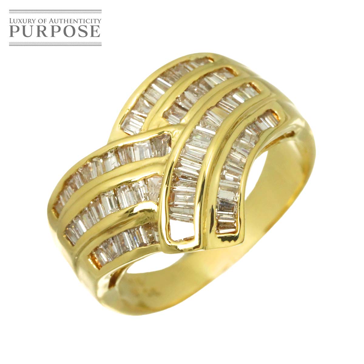 リング 15号 ダイヤ 1.00ct K18 YG イエローゴールド 750 指輪 Diamond Ring 90335232