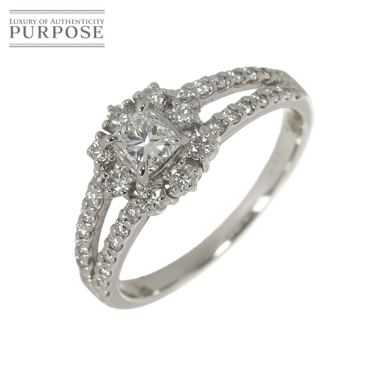 リング 9号 ダイヤ 0.319ct D/VS2 0.37ct Pt プラチナ 指輪 【鑑定書付き】 Diamond Ring 90335467