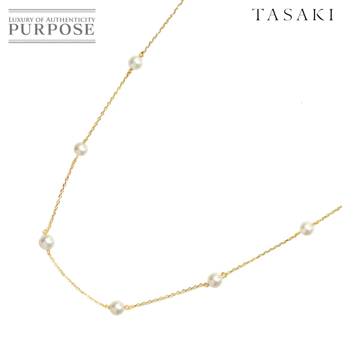 TASAKI アコヤ真珠 5.9-5.6mm ネックレス 42cm K18 YG 750 パール 田崎真珠 Necklace タサキ 90331493