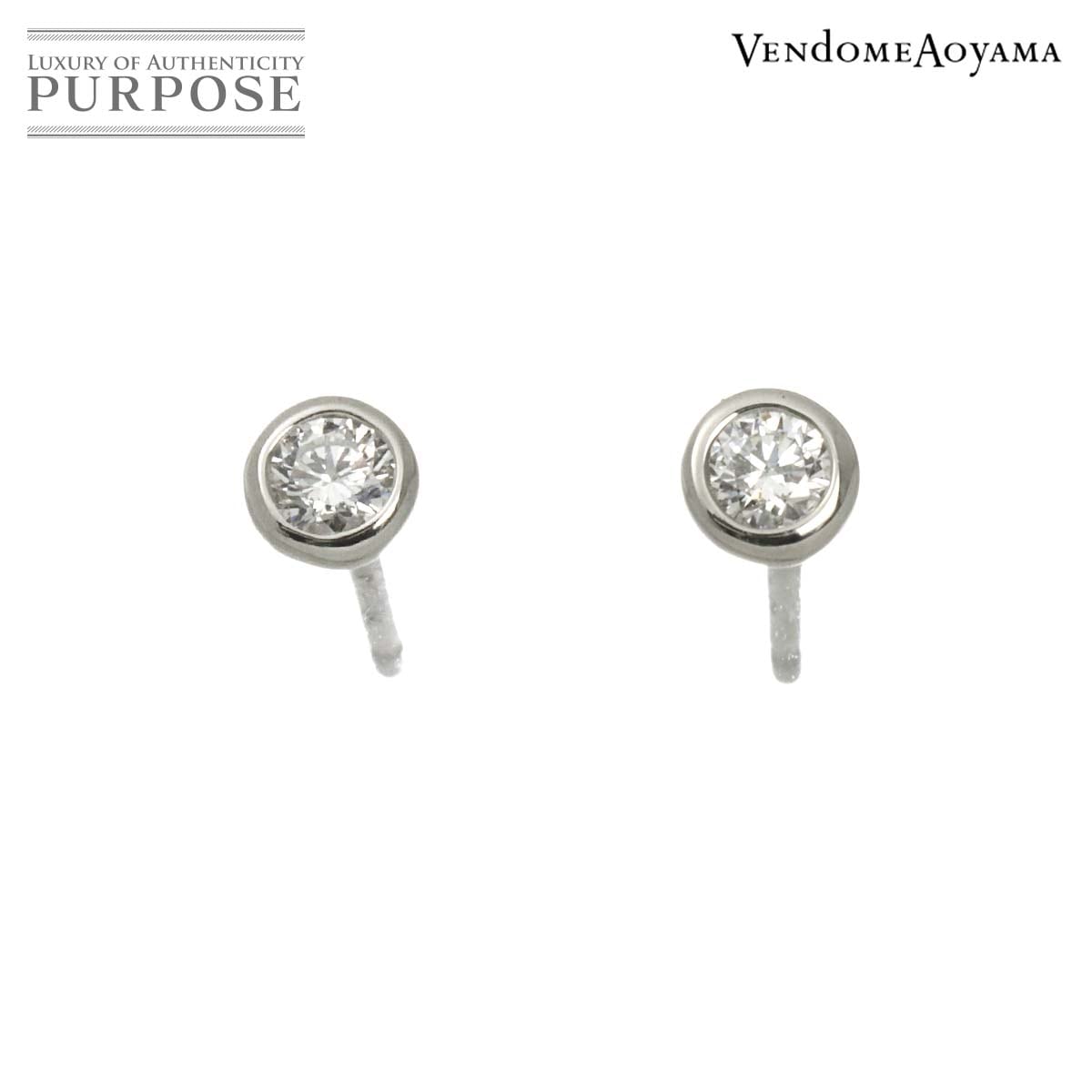 Vendome Aoyama セルクル ダイヤ ピアス Pt プラチナ Diamond Earrings Pierced ヴァンドーム青山 90331510
