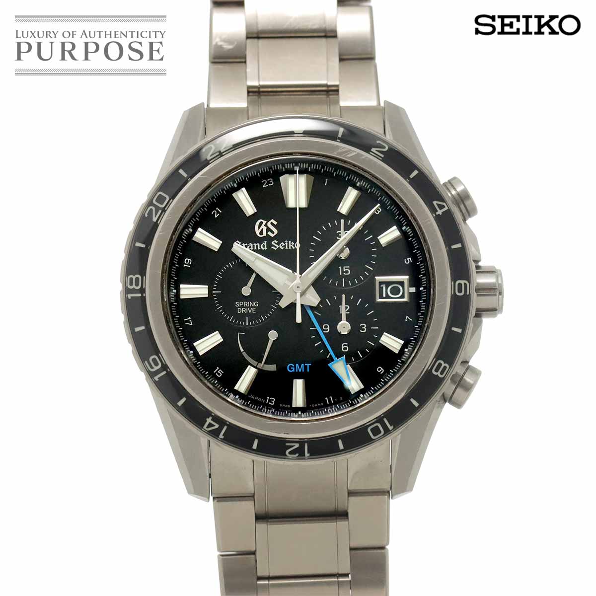 GRAND SEIKO エボリューション9 コレクション GMT スプリングドライブ SBGC251 マスターショップ限定 クロノグラフ メンズ 腕時計 9R86 0AP0 ブラック デイト 自動巻き ウォッチ Spring Drive グランドセイコー 90330088