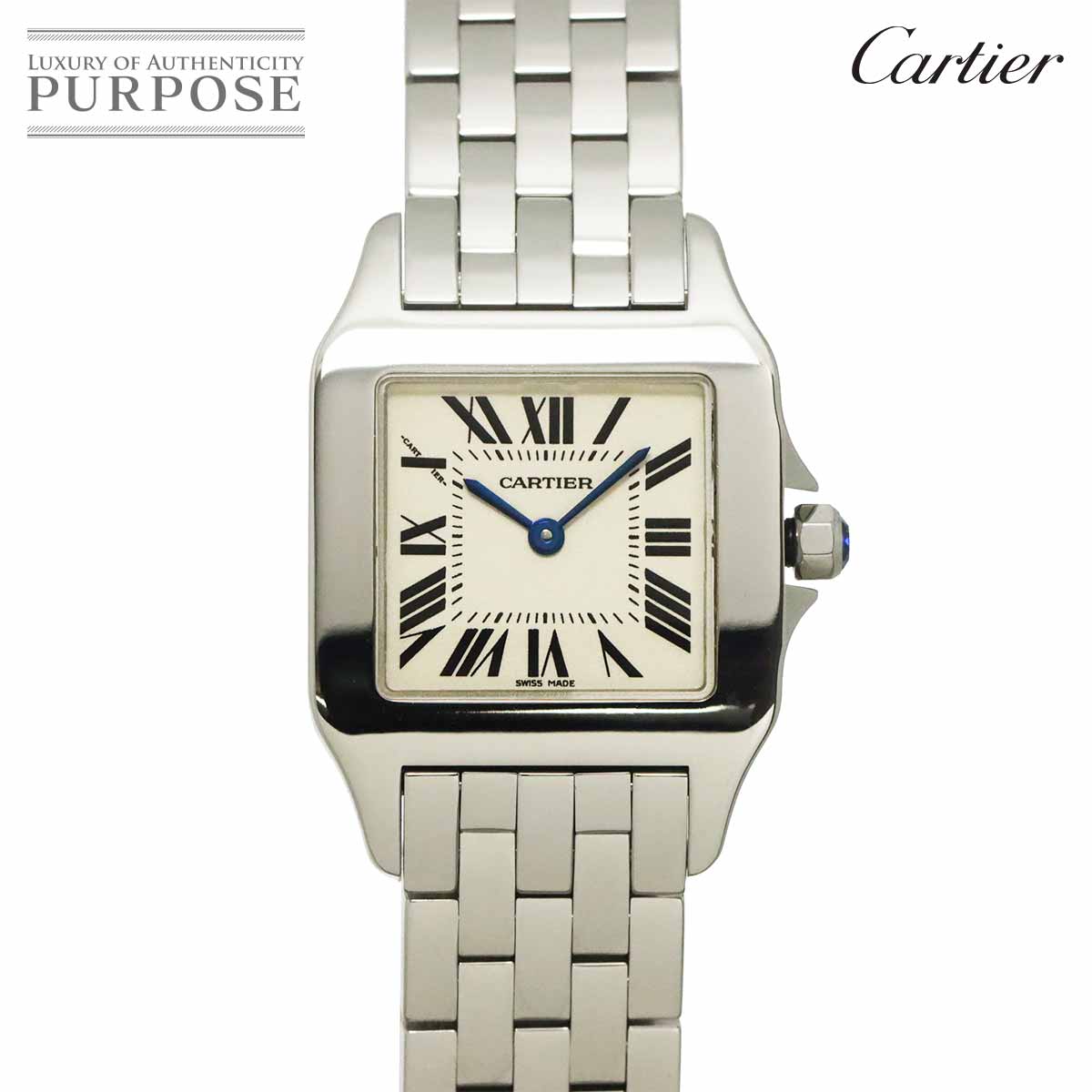 Cartier サントスドゥモワゼルLM W25065Z5 ボーイズ 腕時計 アイボリー クォーツ ウォッチ Santos カルティエ 90331753