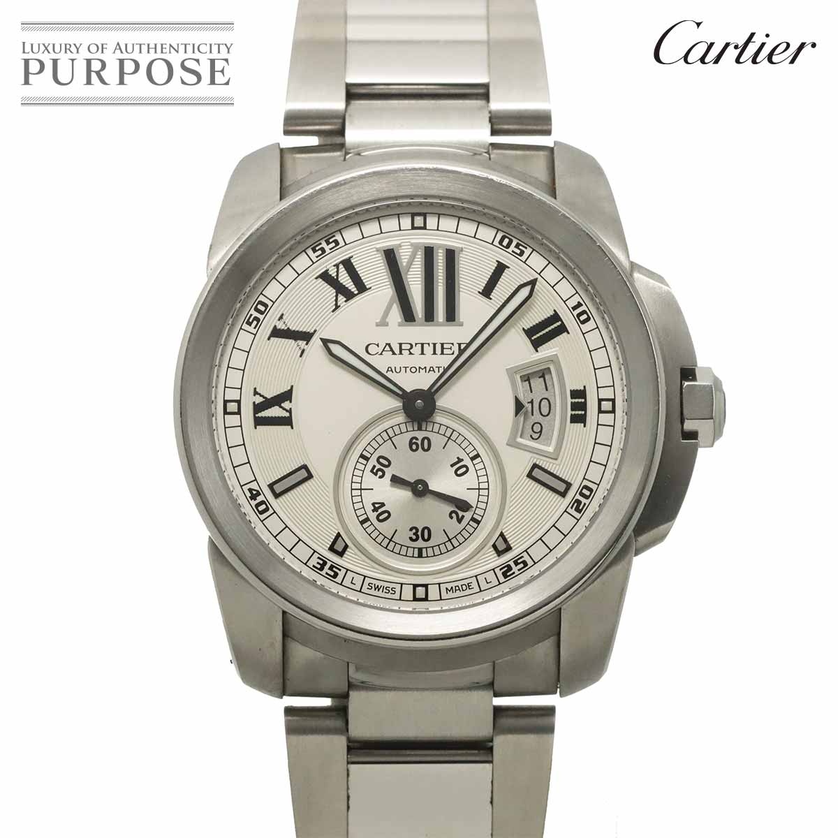 Cartier カリブル ドゥ カルティエ W7100015 メンズ 腕時計 デイト シルバー スモールセコンド 自動巻き Calibre de Cartier カルティエ 90336292