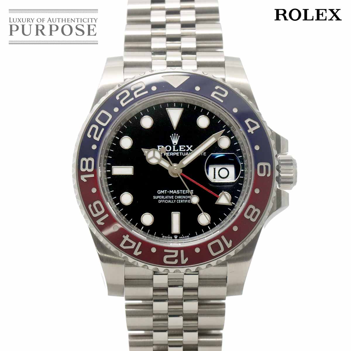ROLEX GMTマスター2 126710BLRO ランダム ルーレット ブルー レッド ベゼル メンズ 腕時計 デイト ブラック オートマ 自動巻き ウォッチ GMT Master 2 ロレックス 90330624