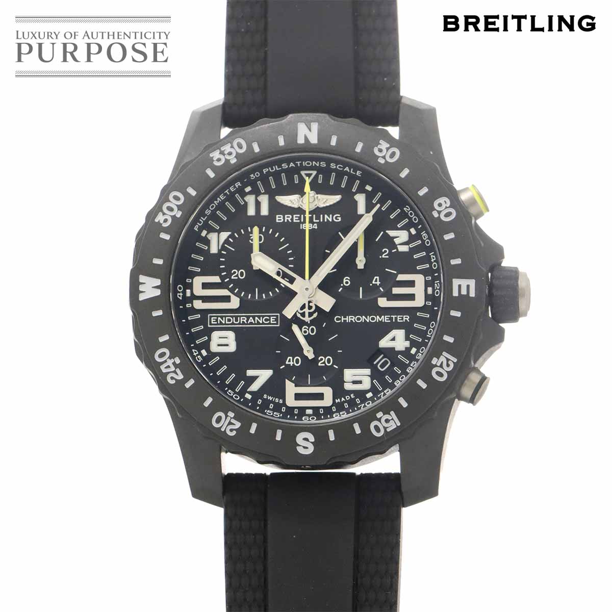BREITLING エンデュランス プロ X82310 クロノグラフ メンズ 腕時計 デイト ブラック クォーツ ウォッチ Endurance Pro ブライトリング 90337549