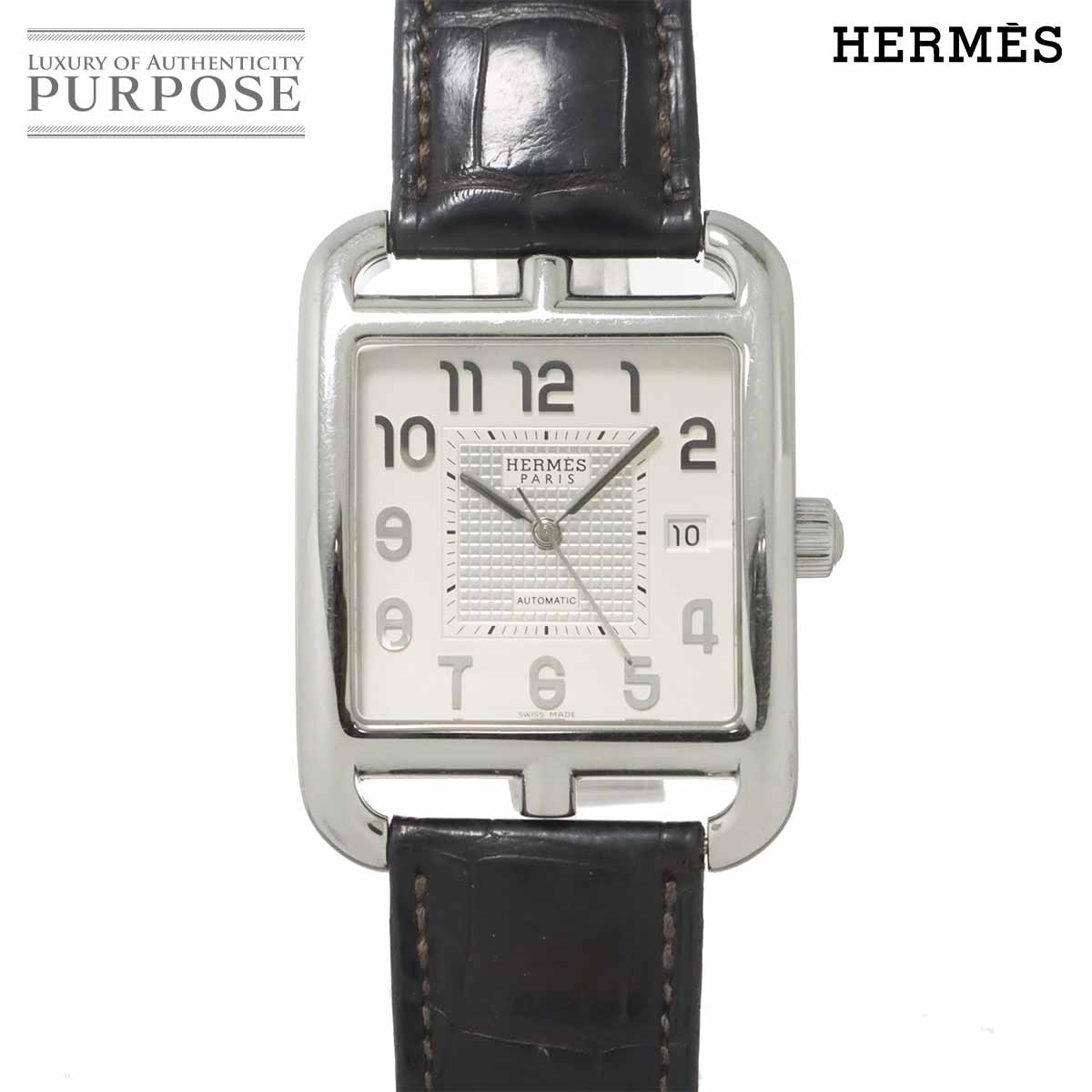 HERMES ケープコッド CD6 710 メンズ 腕時計 デイト シルバー オートマ 自動巻き ウォッチ Cape Cod エルメス 90337599