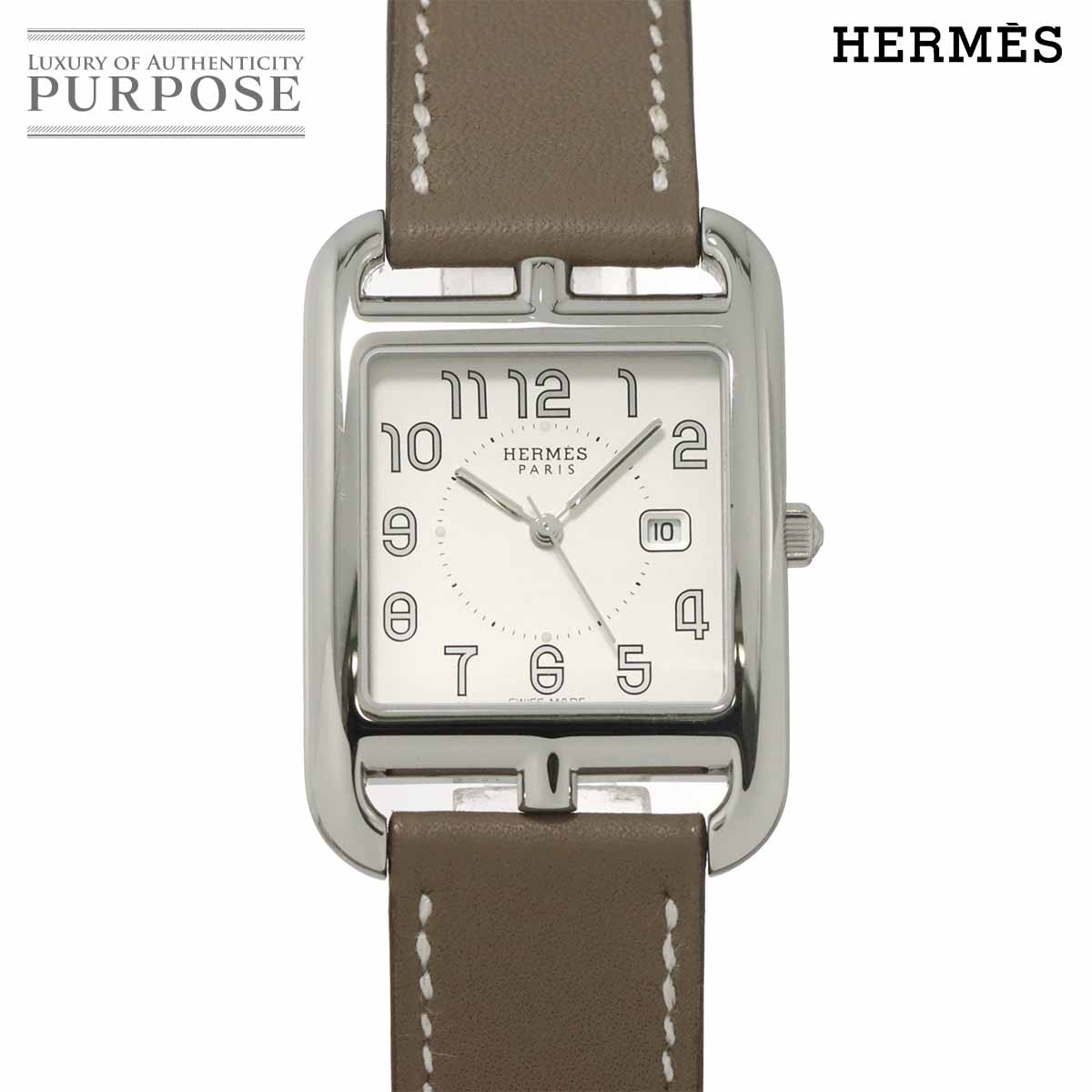 HERMES ケープコッド CC2 710 ボーイズ 腕時計 デイト シルバー クォーツ ウォッチ Cape Cod エルメス 90337645