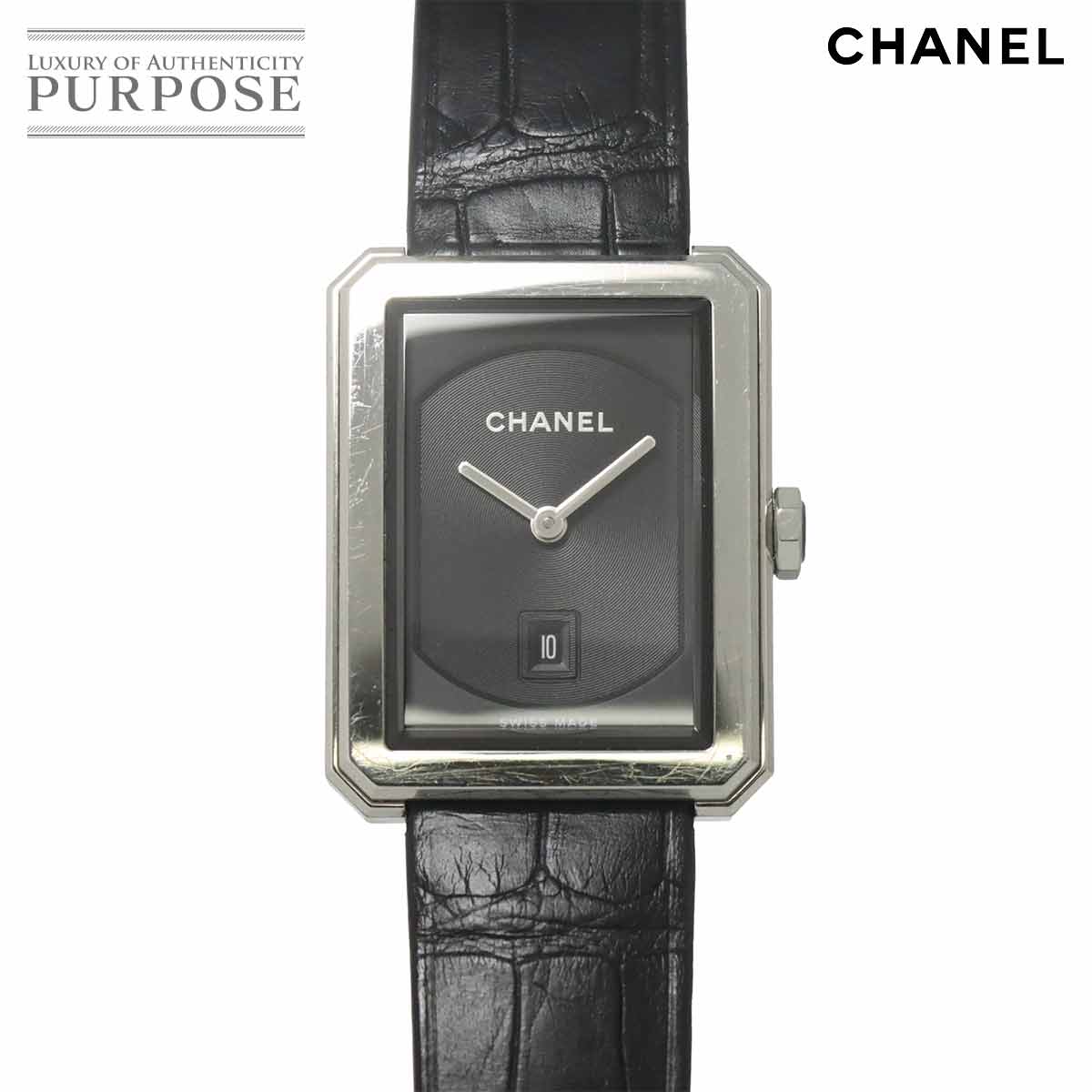 CHANEL ボーイフレンド H4884 レディース 腕時計 デイト ブラック クォーツ ウォッチ Boy Frend シャネル 90338033