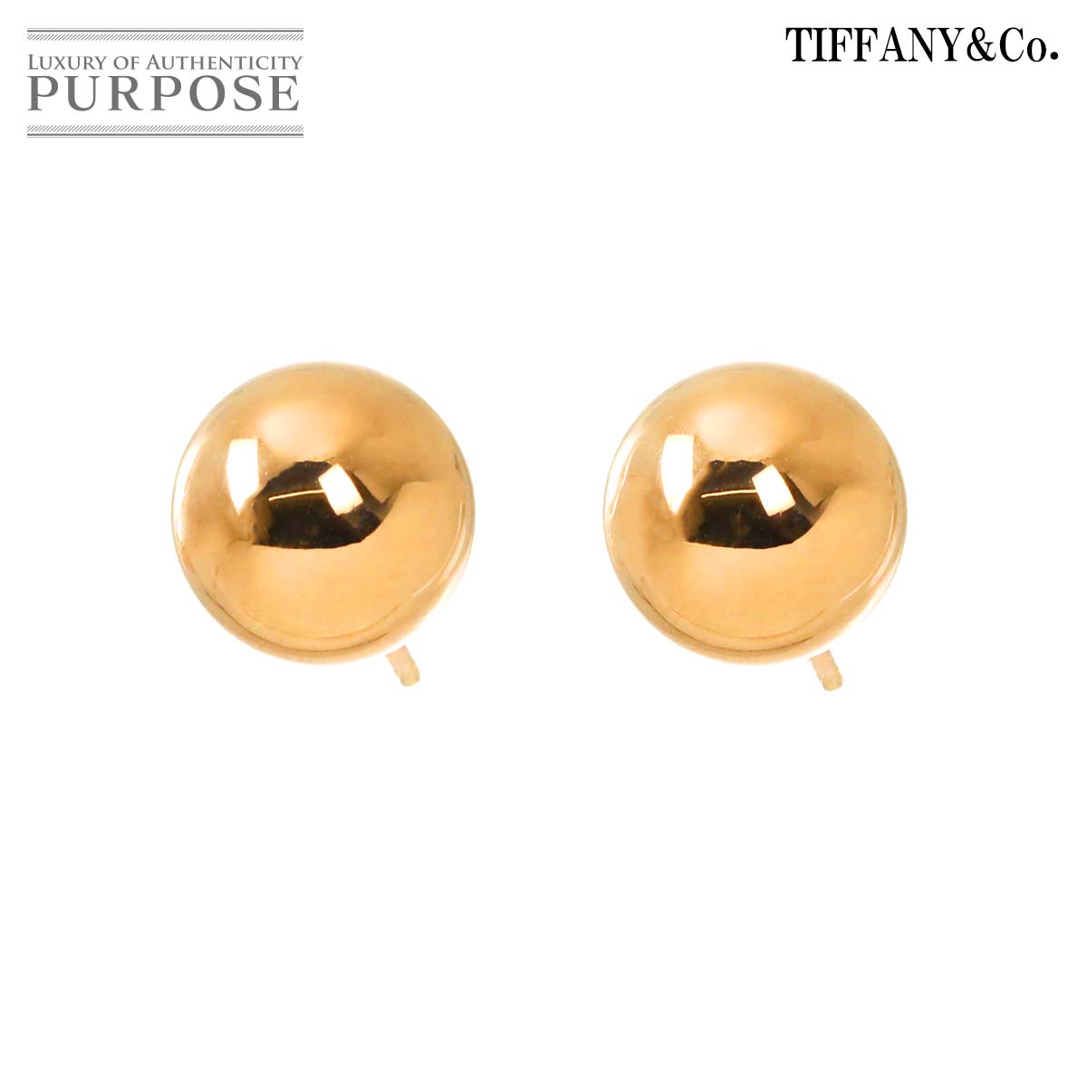 TIFFANY&Co. ハードウェア ボール ピアス K18 PG ピンクゴールド 750 Earrings Pierced ティファニー 90330347