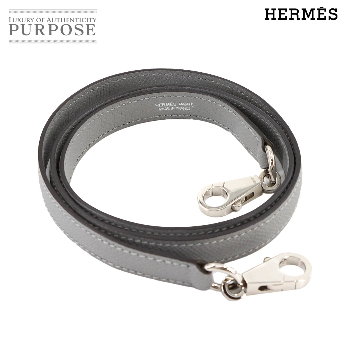 HERMES ケリー ボリード ショルダー ストラップ エプソン グリムエット シルバー 金具 Shoulder Strap エルメス 90280694