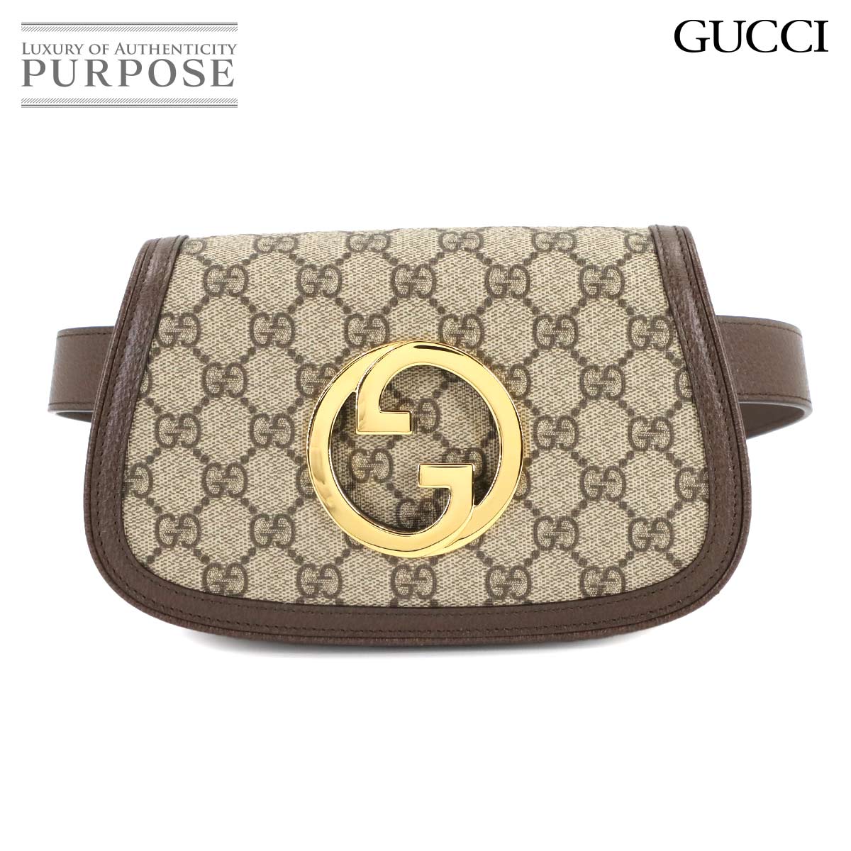 GUCCI ブロンディ GGスプリーム ベルト バッグ ウエスト ポーチ レザー ベージュ ブラウン 703807 ゴールド 金具 Blondie Belt Bag グッチ 90306299