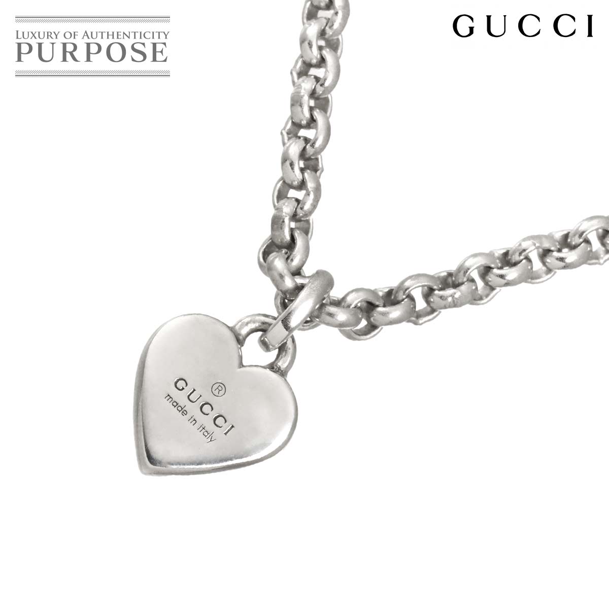 GUCCI ネックレス 56cm SV シルバー 925 ハート Necklace グッチ 90330987