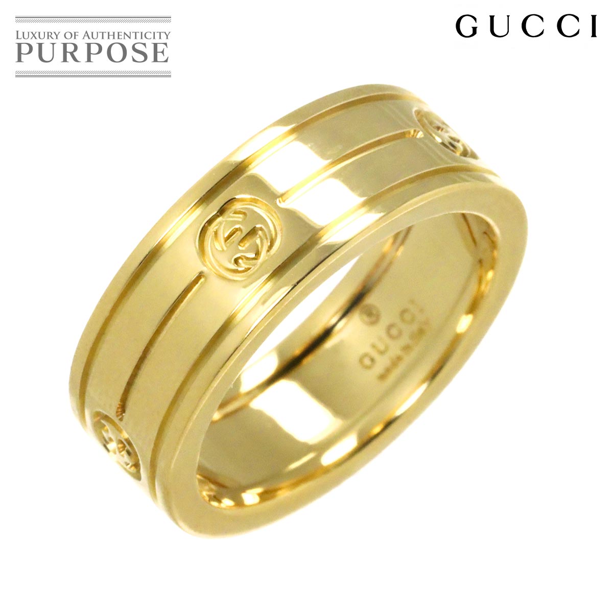 GUCCI インターロッキング #10 リング K18 YG イエローゴールド 750 指輪 Interlocking Ring グッチ 90331608